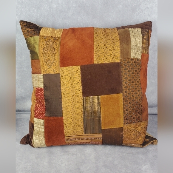 Crate & Barrel Marriba Decorative Pillow 20” square Cotton Linen Silk - Picture 2 of 13